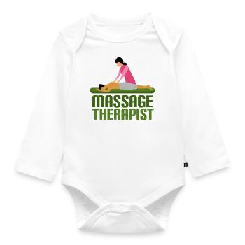 massage - Organic Longsleeve Baby Bodysuit - white - Front