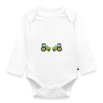 Farmer - farmer dad farmer father gift - Organic Longsleeve Baby Bodysuit - white - Front