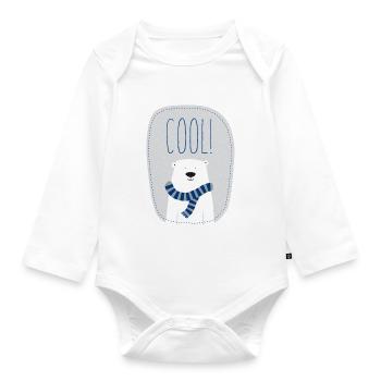 cool polar bear - Organic Longsleeve Baby Bodysuit - white - Front