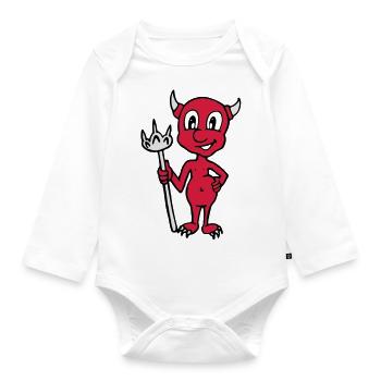 Little Devil - Baby Bio-Langarm-Body - Weiß - Vorne