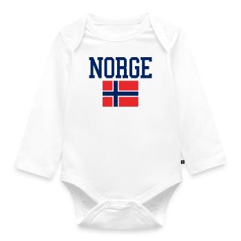 Norvège souvenir de vacances - Body Bébé bio manches longues - blanc - Devant