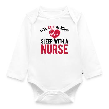 Krankenschwester - Baby Bio-Langarm-Body - Weiß - Vorne