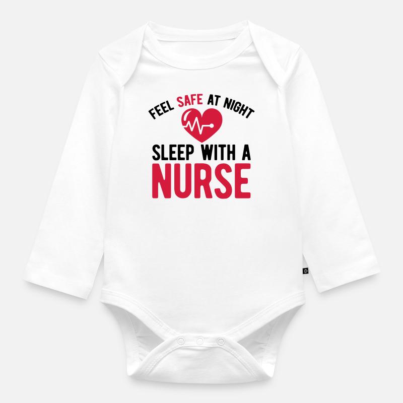 Krankenschwester - Baby Bio-Langarm-Body - Weiß