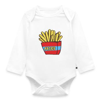 French fries - Organic Longsleeve Baby Bodysuit - white - Front