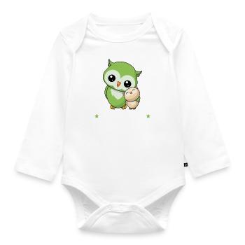 World's Best Big Brother - Großer Bruder Eulen - Baby Bio-Langarm-Body - Weiß - Vorne