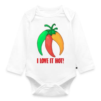 Chilli pepper hot pepper chili pepper hot food - Organic Longsleeve Baby Bodysuit - white - Front
