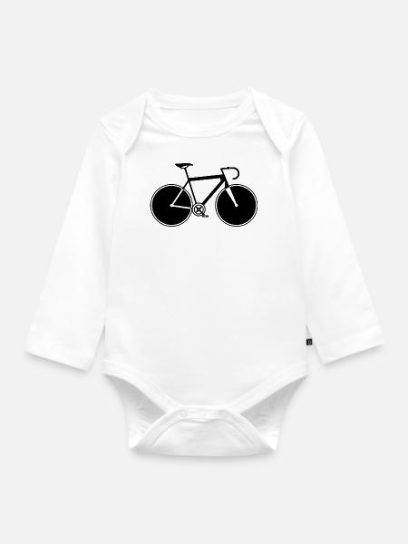 Rennrad - Baby Bio-Langarm-Body - Weiß