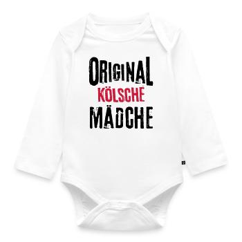 Kölnerin Kölsche Mädche Original Kölner Köln Frau - Baby Bio-Langarm-Body - Weiß - Vorne