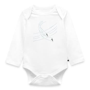 Glider gift pilot glider - Organic Longsleeve Baby Bodysuit - white - Front