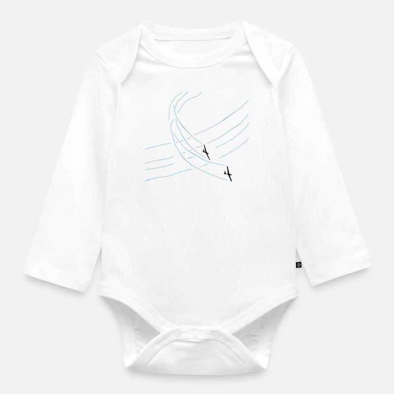 Glider gift pilot glider - Organic Longsleeve Baby Bodysuit - white