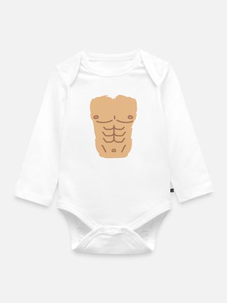 Sixpack - Baby Bio-Langarm-Body - Weiß