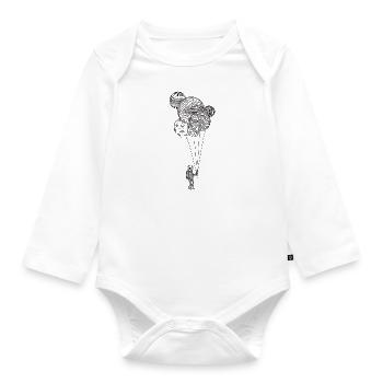 Bande dessinée astronaute Bande dessinée cadeau comique - Body Bébé bio manches longues - blanc - Devant