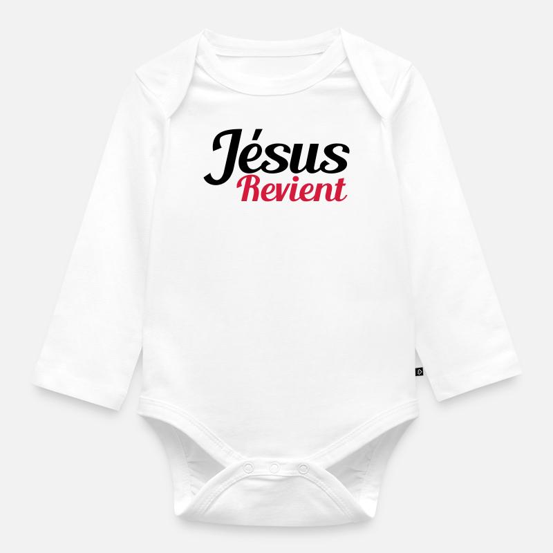 Jésus revient - Body Bébé bio manches longues - blanc