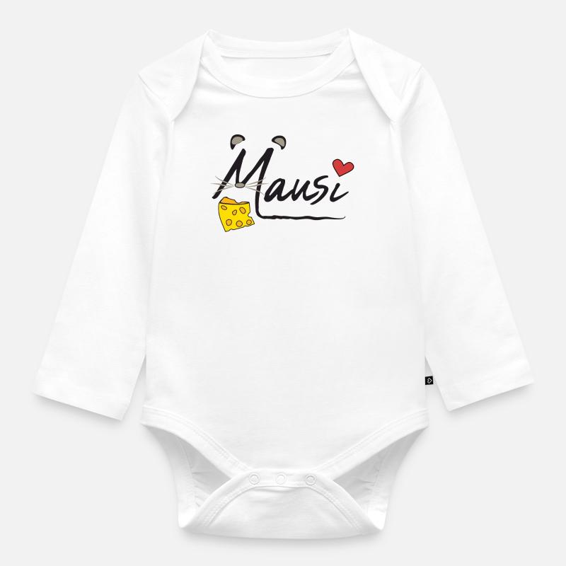 Mausi - Baby Bio-Langarm-Body - Weiß