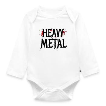 Heavy metal pas pour les chattes - Body Bébé bio manches longues - blanc - Devant