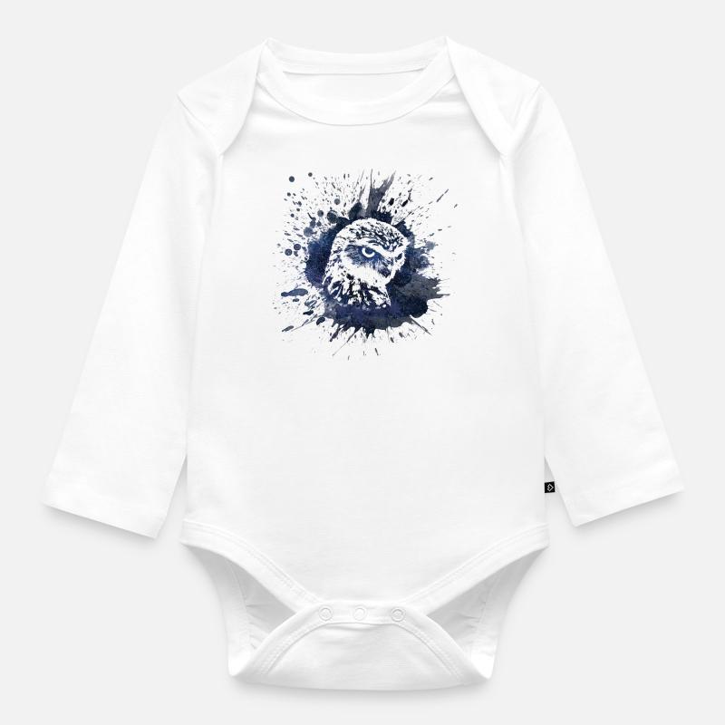 Idée cadeau pour chouette chouette - Body Bébé bio manches longues - blanc