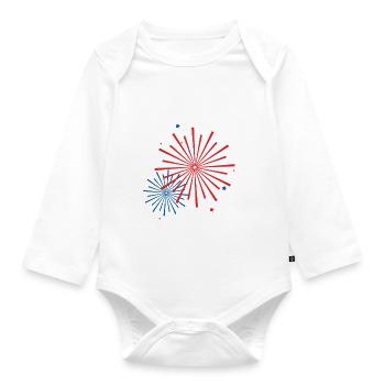 Fireworks - Organic Longsleeve Baby Bodysuit - white - Front