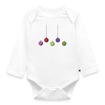 Christmas balls Christmas Christmas Advent - Organic Longsleeve Baby Bodysuit - white - Front