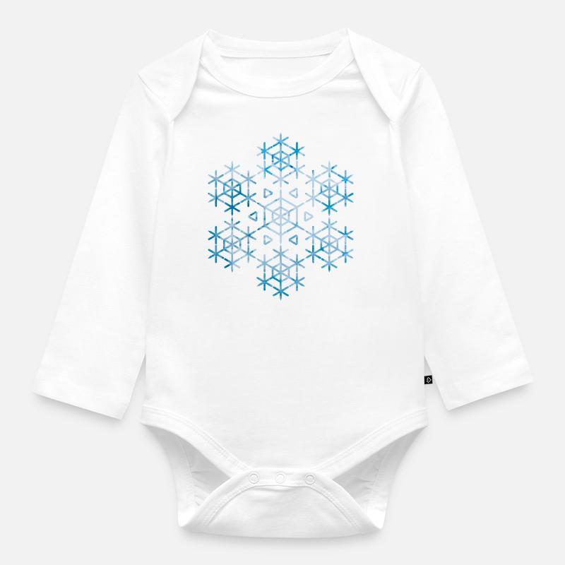 flocon de neige - Body Bébé bio manches longues - blanc