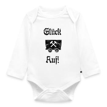 Glück Auf! Logo Schlägel und Eisen - Baby Bio-Langarm-Body - Weiß - Vorne
