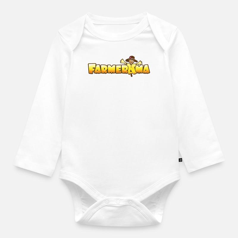 Farmerama Logo - Baby Bio-Langarm-Body - Weiß