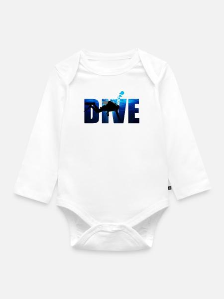 Taucher tauchen - Baby Bio-Langarm-Body - Weiß