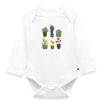 Pflanzenflüsterer - Gartenarbeit - Baby Bio-Langarm-Body - Weiß - Vorne