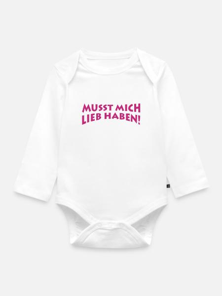 Bin das Baby - Baby Bio-Langarm-Body - Weiß