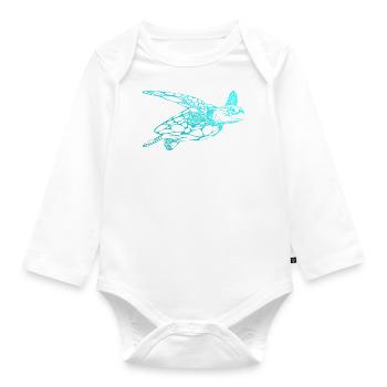 Tortue Plongée Dive Diving Scuba - Body Bébé bio manches longues - blanc - Devant