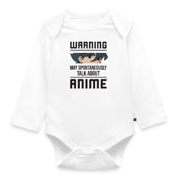 Anime manga disant cadeau - Body Bébé bio manches longues - blanc - Devant