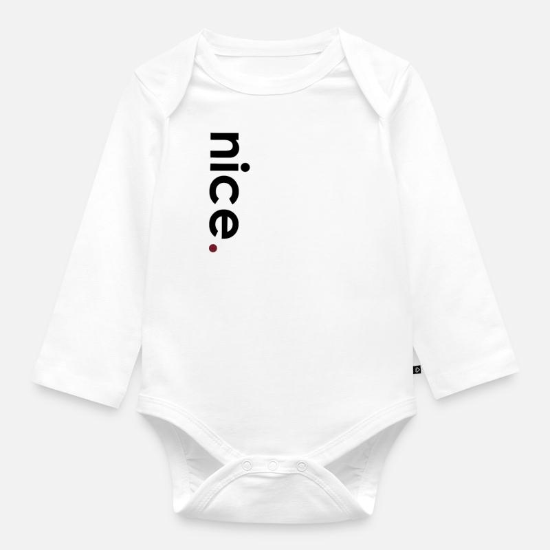 Nice vertical black - Organic Longsleeve Baby Bodysuit - white