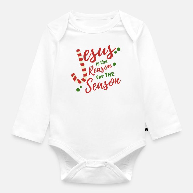 Jésus est la raison de la saison - Body Bébé bio manches longues - blanc