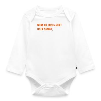Zocker Fun Spruch: Gezwungen Controller wegzulegen - Baby Bio-Langarm-Body - Weiß - Vorne