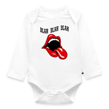 Langue bla bla bla graphique - Body Bébé bio manches longues - blanc - Devant