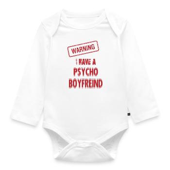 PSYCHO BOYfreind - Baby Bio-Langarm-Body - Weiß - Vorne