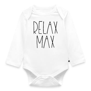 Entspannen Sie sich Max - Baby Bio-Langarm-Body - Weiß - Vorne
