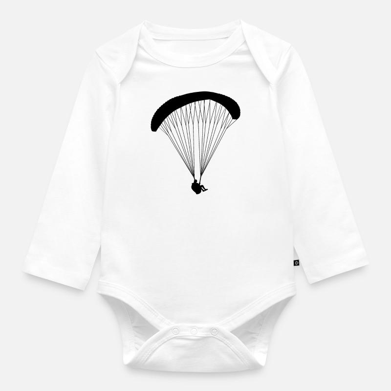 Gleitschirm - Baby Bio-Langarm-Body - Weiß