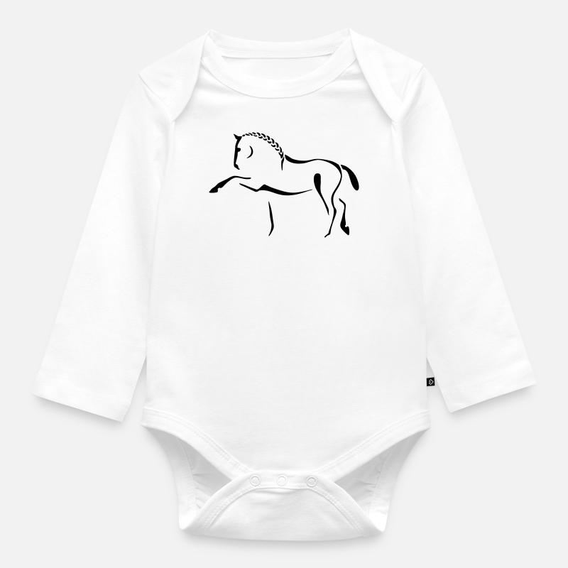 Cheval espagnol - Body Bébé bio manches longues - blanc