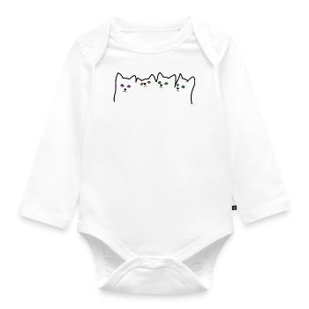 Cats Kitten Cats Cat Eyes - Organic Longsleeve Baby Bodysuit - white - Front
