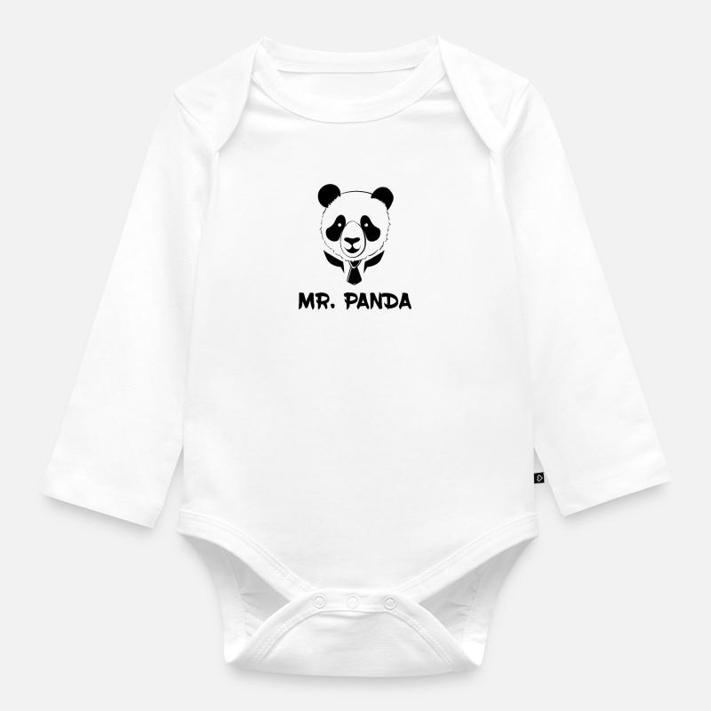 Panda - Mr. Panda - Baby Bio-Langarm-Body - Weiß