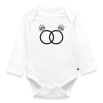 LGBT Eheringe Hochzeit JGA Paar Homo Ehe Diamant - Baby Bio-Langarm-Body - Weiß - Vorne