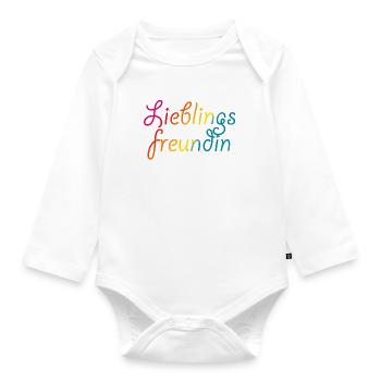 favorite friend - Organic Longsleeve Baby Bodysuit - white - Front