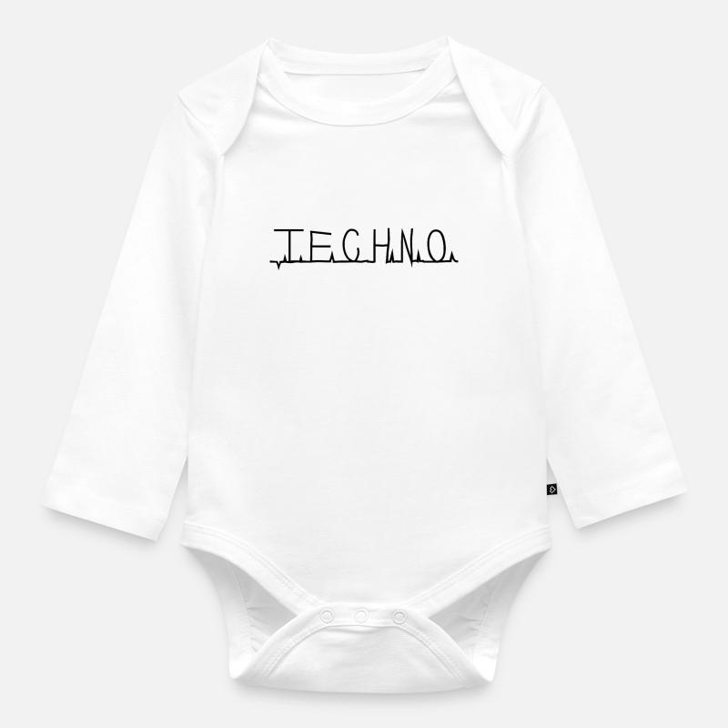 Techno - Baby Bio-Langarm-Body - Weiß
