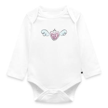 heart wings heart wings - Organic Longsleeve Baby Bodysuit - white - Front