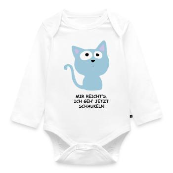 Swing Cat - Organic Longsleeve Baby Bodysuit - white - Front