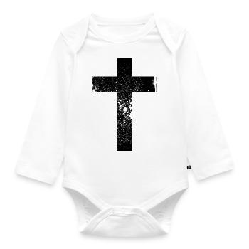 Cross / Cross - Organic Longsleeve Baby Bodysuit - white - Front