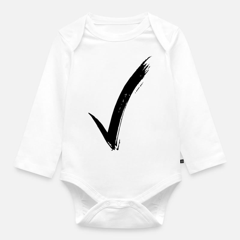 check - Baby Bio-Langarm-Body - Weiß