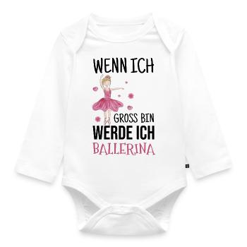 Ballet Girl Dancer Gift - Organic Longsleeve Baby Bodysuit - white - Front