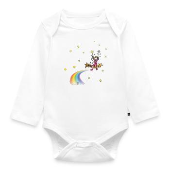 Diva rocks on Stella - Organic Longsleeve Baby Bodysuit - white - Front