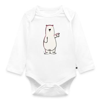 Tee shirt Ours polaire - Body Bébé bio manches longues - blanc - Devant